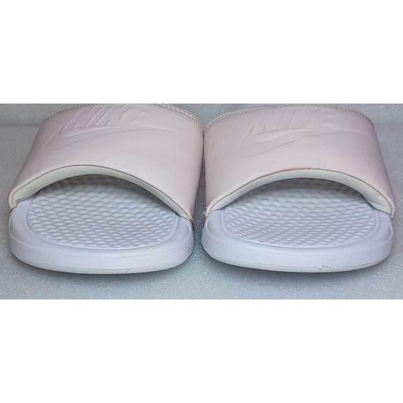 Women's Nike Light Pink & White Swoosh Benassi Soft Midsole Slides Sandals Sz 6 - Picture 8 of 12